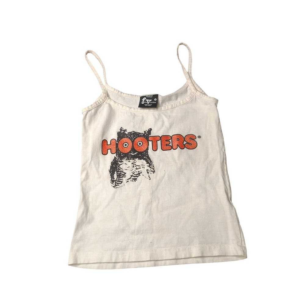 fashion victim shirt Y2K hooters graphic tank top small